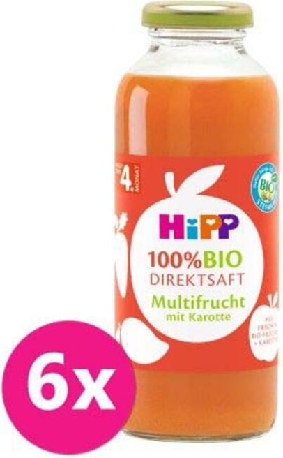 6x HiPP 100 % Bio Juice Ovocná šťáva s karotkou - obrázek 1
