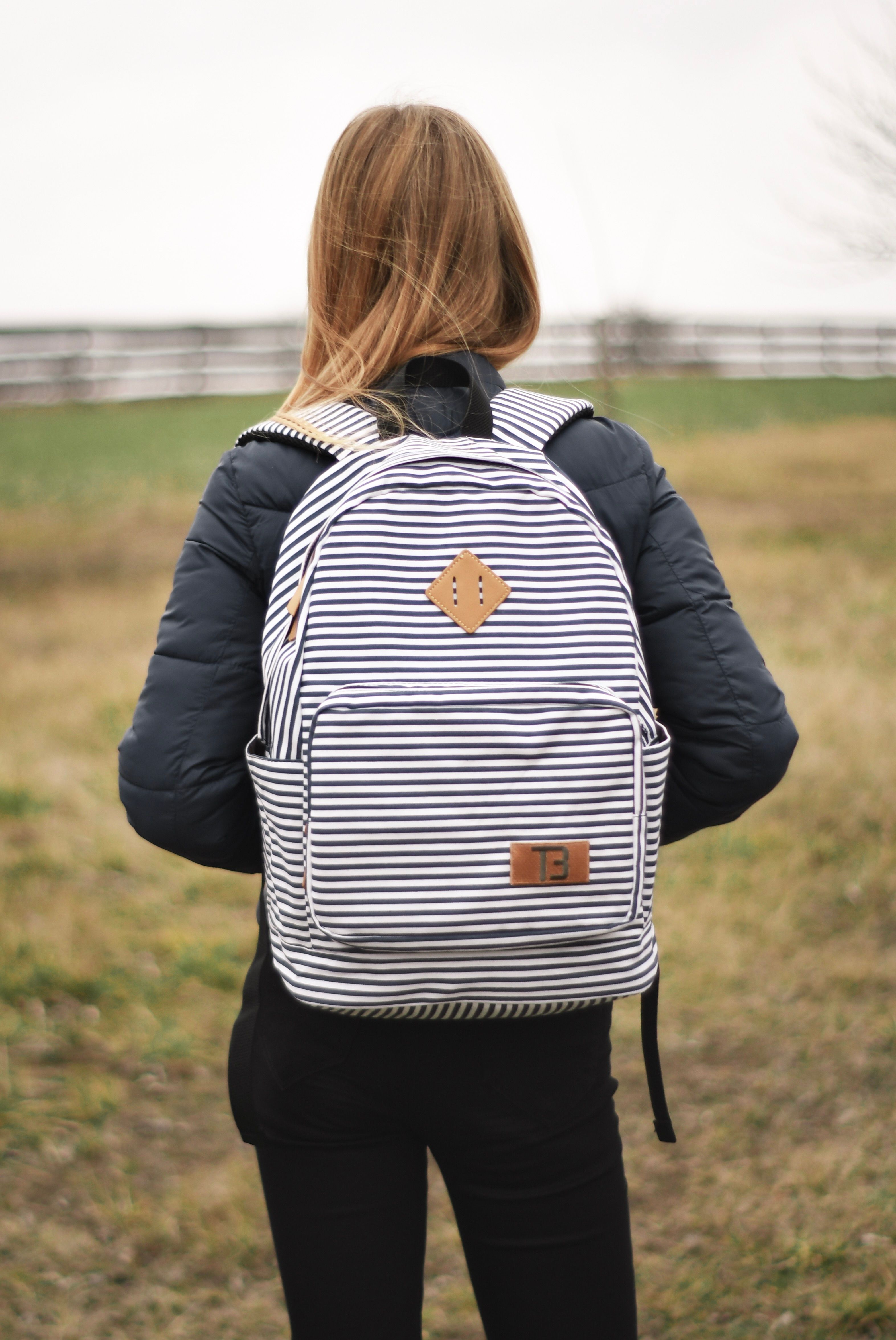 Dámský studentský batoh Canvas TopBags Blue Stripe 19 l - obrázek 5