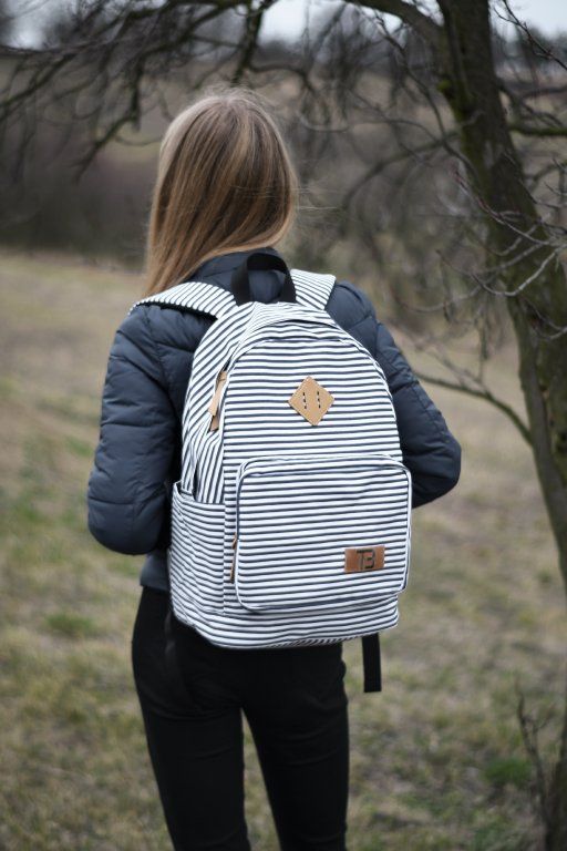 Dámský studentský batoh Canvas TopBags Blue Stripe 19 l - obrázek 6