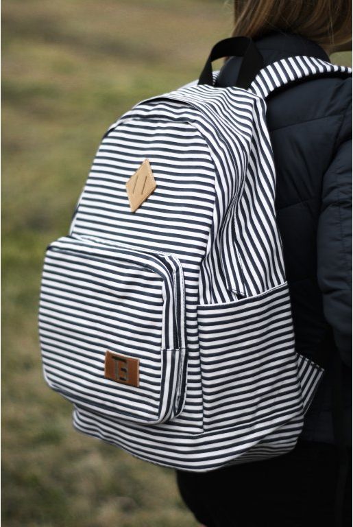 Dámský studentský batoh Canvas TopBags Blue Stripe 19 l - obrázek 7