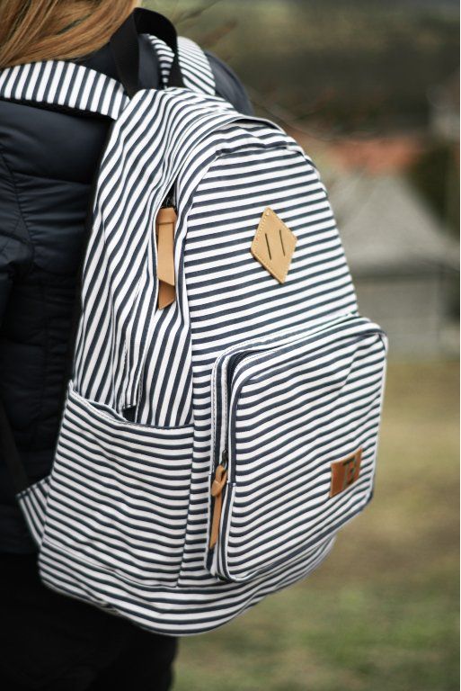 Dámský studentský batoh Canvas TopBags Blue Stripe 19 l - obrázek 8