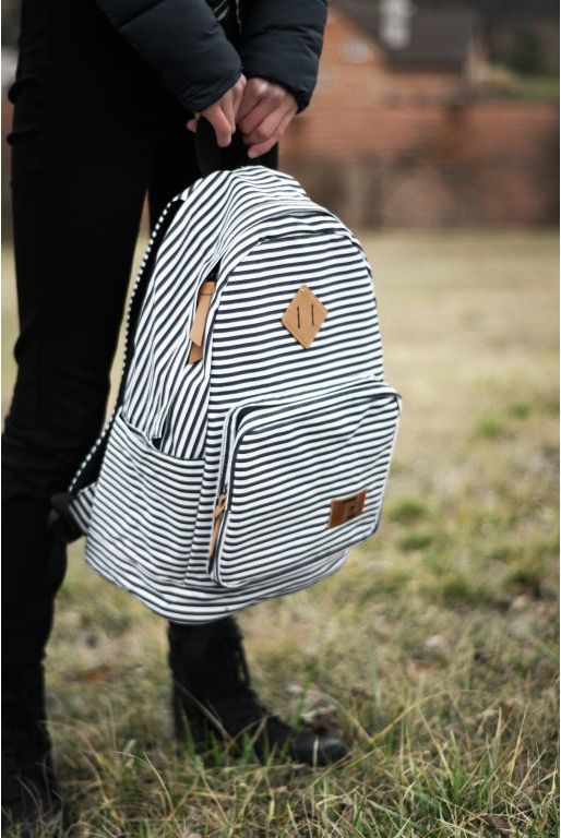Dámský studentský batoh Canvas TopBags Blue Stripe 19 l - obrázek 10