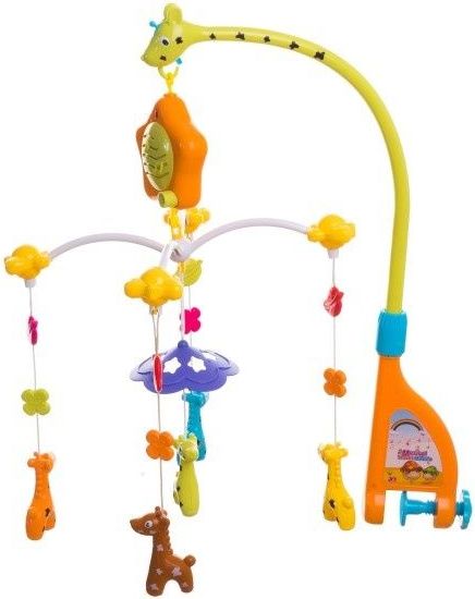 Teddies Kolotoč nad postýlku žirafy plast hrající v krabici 52x36x8cm 0+ - obrázek 1