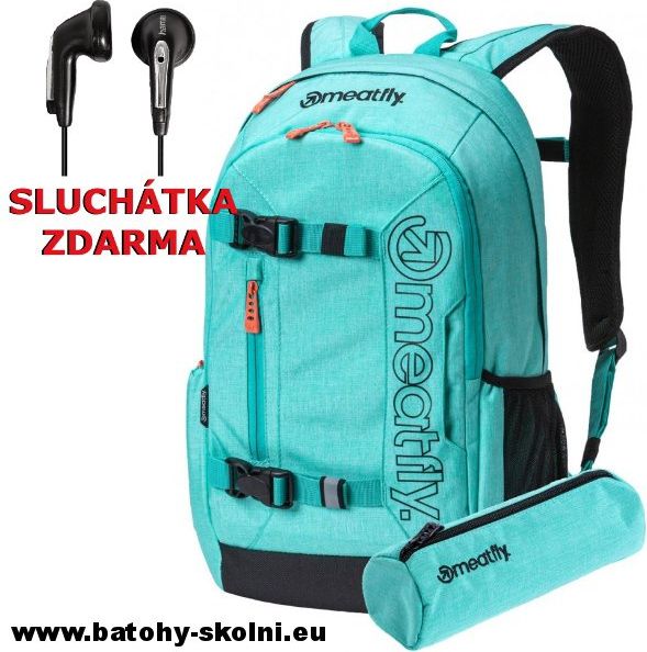 Studentský batoh Meatfly Basejumper 5 L Heather Light Mint Black- Doprava Zdarma - obrázek 1