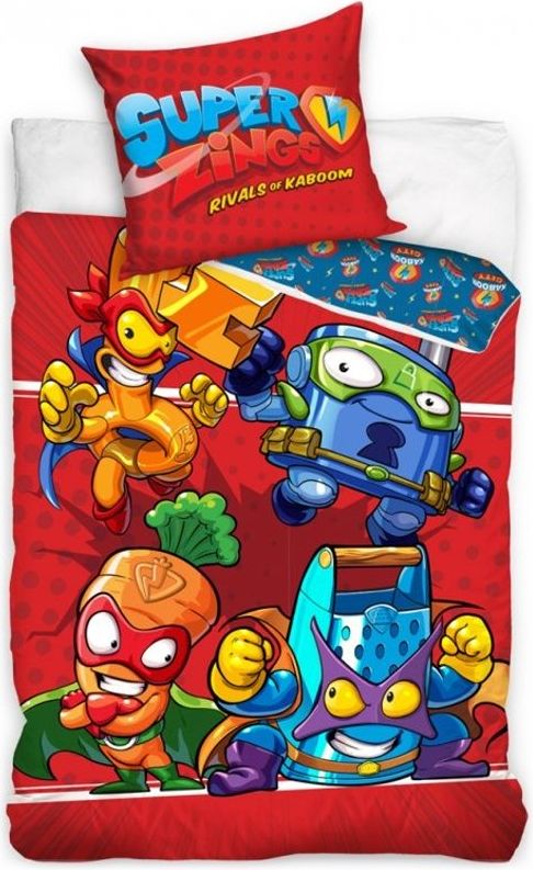 Carbotex · Dětské ložní povlečení SuperZings - motiv Great Ter vs. Mega Veg - 100% bavlna - 70 x 90 cm + 140 x 200 cm - obrázek 1