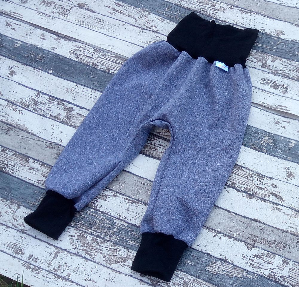 Softshellové kalhoty Yháček, zimní, tmavě modrý melír/černá Velikost: 68 - obrázek 1