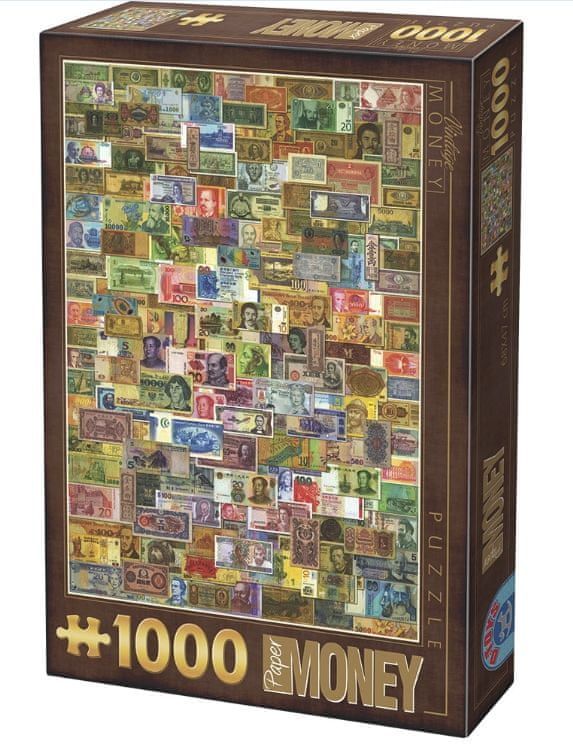 D-Toys Puzzle 1000 dílků Vintage Collage - Banknotes - obrázek 1