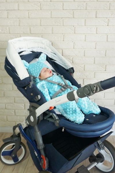 Baby Nellys Fusák, spacáček, kombinézka do autosedačky nebo kočárku Ouškou s minky - sytě růžová - obrázek 3
