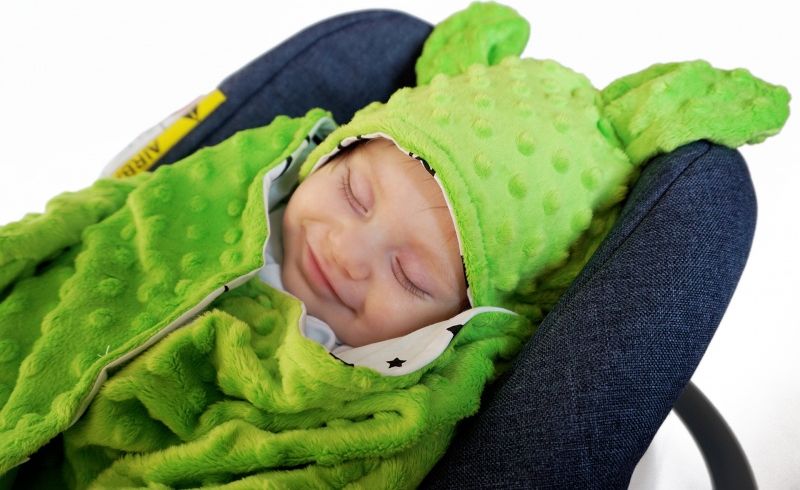 Baby Nellys Fusák, spacáček, kombinézka do autosedačky nebo kočárku Ouškou s minky - sytě růžová - obrázek 7