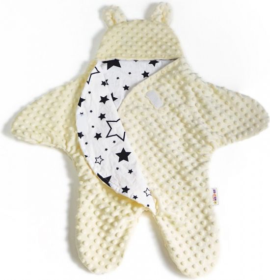 Baby Nellys Fusák, spacáček, kombinézka do autosedačky nebo kočárku Ouškou s minky - sytě růžová - obrázek 8