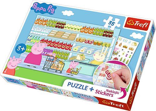 TREFL Puzzle se samolepkami Prasátko Peppa 35 dílků - obrázek 1