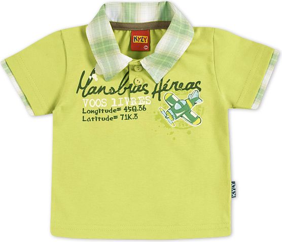 Dětské tričko s límečkem KYLY světle zelené Velikost: 86 - obrázek 1