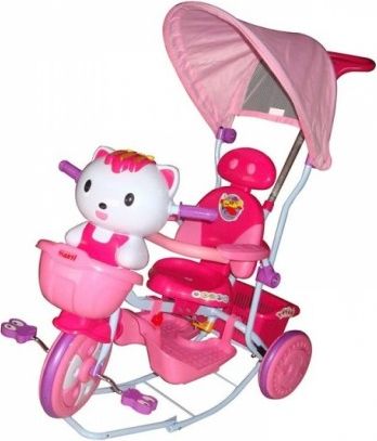 Dětská multifunkční tříkolka Euro Baby Kočička - růžová - obrázek 1