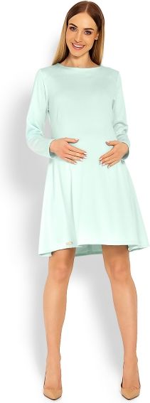 Be MaaMaa Be MaaMaa Elegantní volné těhotenské šaty dl. rukáv - mátová, XXL - obrázek 2