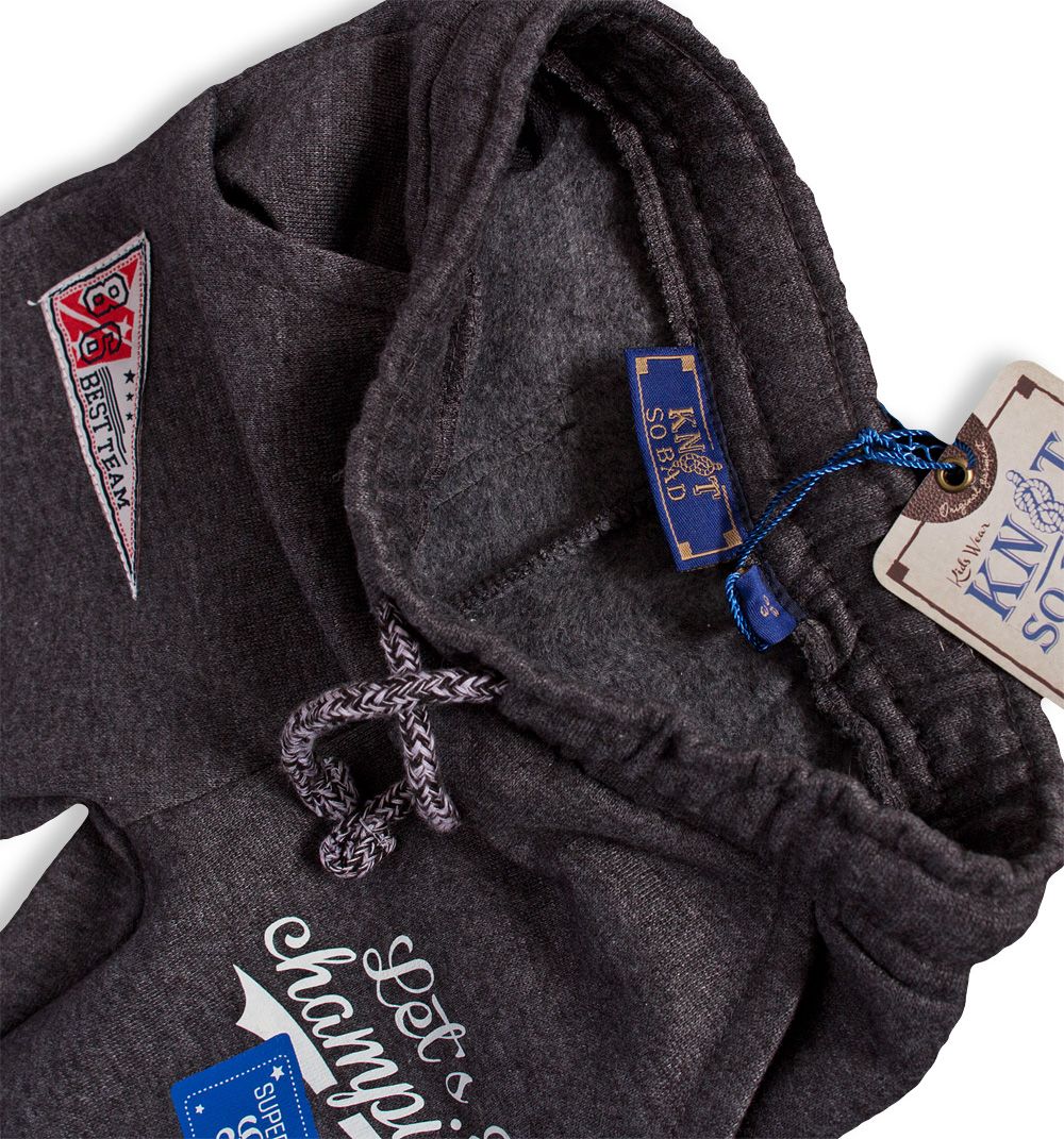 Chlapecké tepláky KNOT SO BAD TEAM tmavě šedé Velikost: 92 - obrázek 4