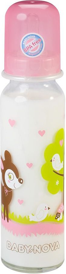 Baby Nova lahev skleněná potisk čirá 250 ml - obrázek 2