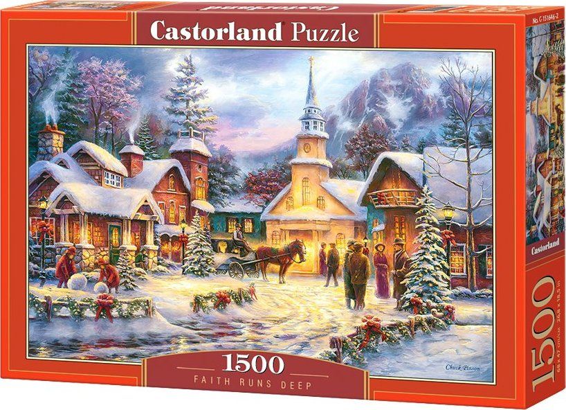 CASTORLAND Puzzle Zasněžená vánoční vesnička 1500 dílků - obrázek 2