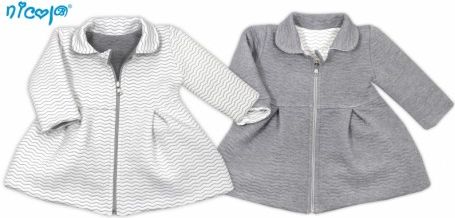 Kojenecký kabátek Lady oboustranný - bílo/šedý, Velikost koj. oblečení 74 (6-9m) - obrázek 1