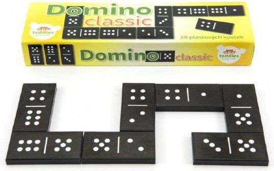 Classic Domino 28ks společenská hra plast v krabičce 21x6x3cm - obrázek 1