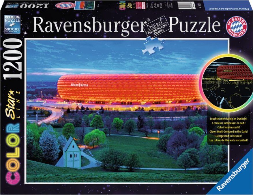 RAVENSBURGER Svítící puzzle Allianz aréna, Mnichov 1200 dílků - obrázek 4