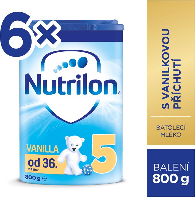 6x NUTRILON 5 ProNutra s příchutí vanilky (800g) - kojenecké mléko - obrázek 2