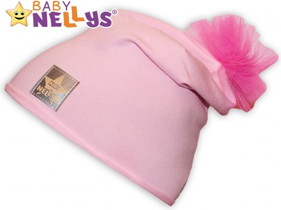 Bavlněná čepička Tutu květinka Baby Nellys ® - sv. růžová, 48-52 - obrázek 1