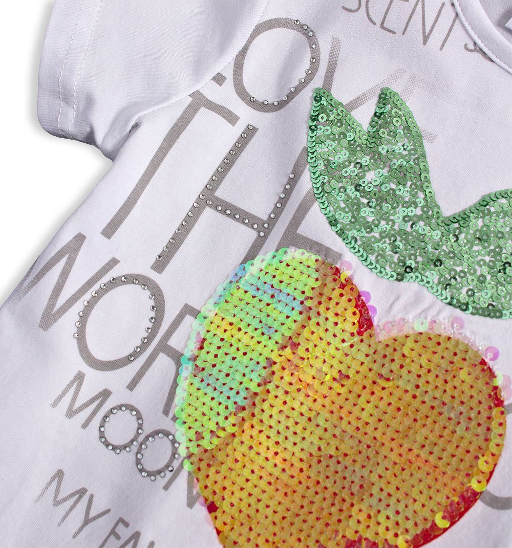 Dívčí tričko s překlápěcími flitry Mix´nMATCH BERRY bílé Velikost: 122 - obrázek 3