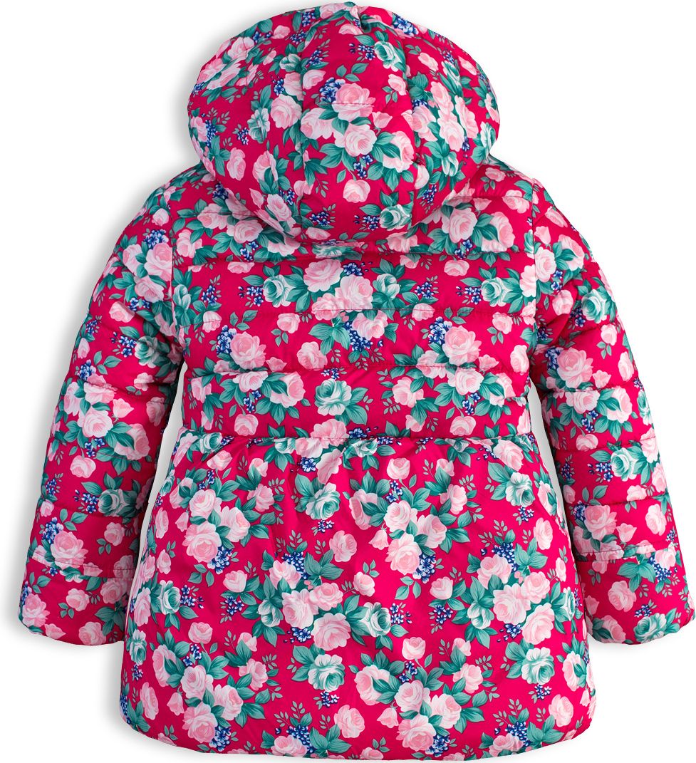 Dívčí zimní bunda LEMON BERET KYTIČKY růžová Velikost: 116-122 - obrázek 4