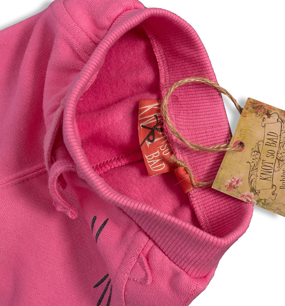 Dětské tepláčky KNOT SO BAD CAT růžové Velikost: 68 - obrázek 3