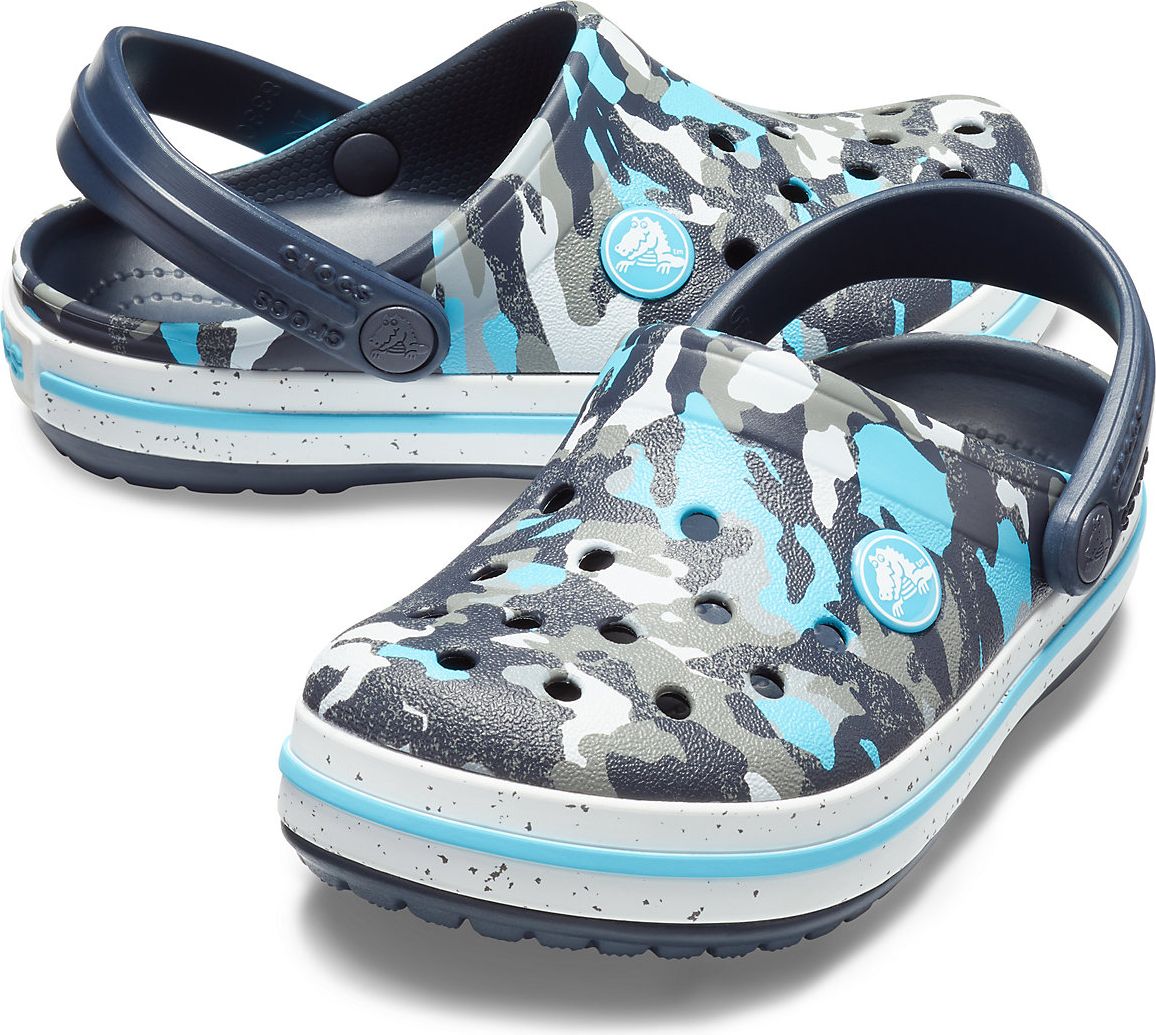Crocs barevné maskáčové pantofle Crocband Camo Spec Clog Blue/Camo - 29/30 - obrázek 1