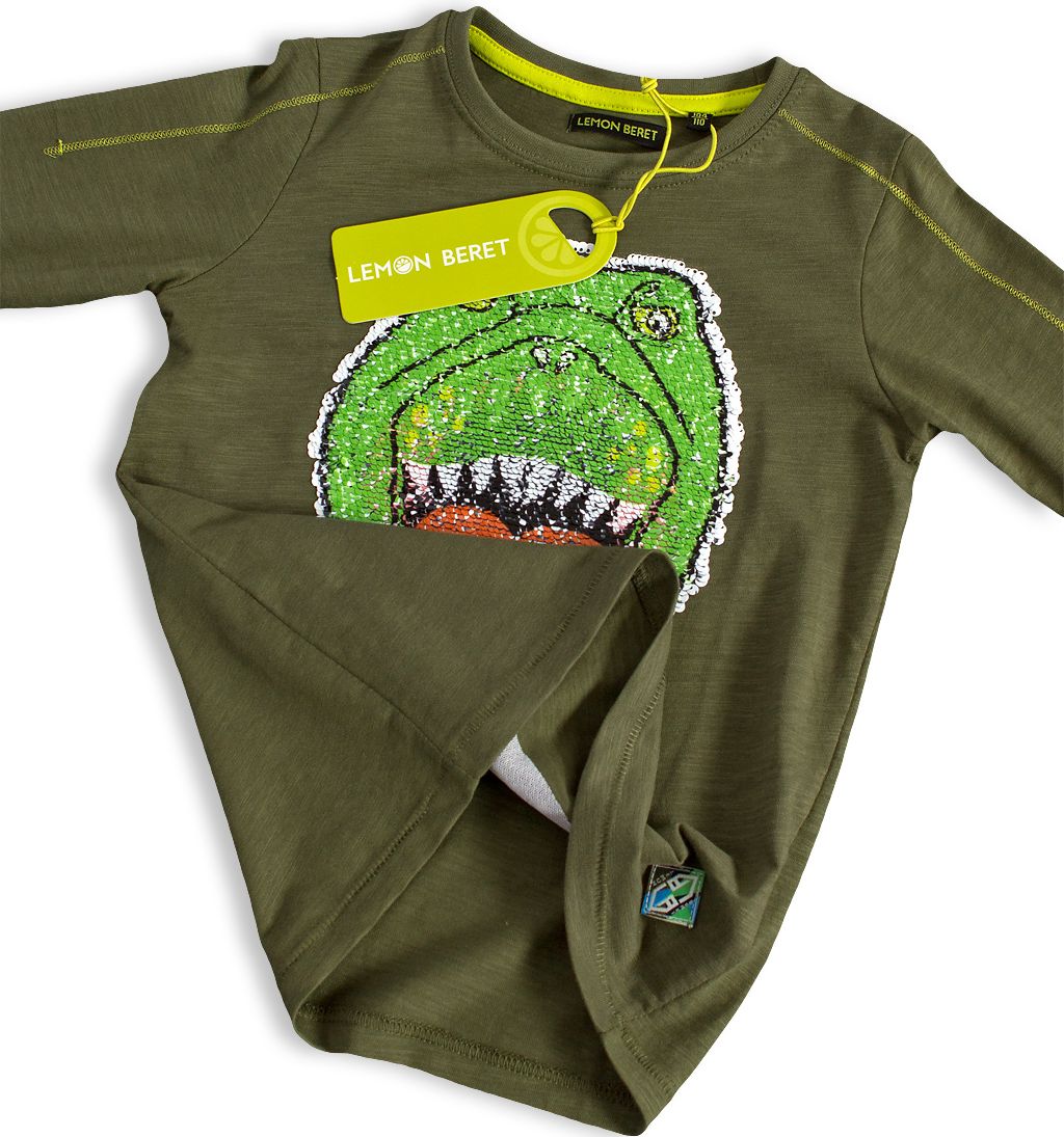 Chlapecké tričko s překlápěcími flitry LEMON BERET DINO zelené Velikost: 92-98 - obrázek 6