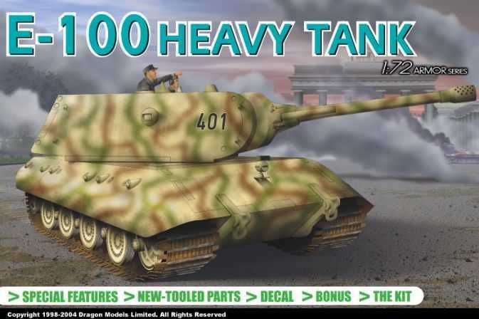 DRAGON Model Kit tank 7256 - GERMAN HEAVY TANK E-100 (1:72) - obrázek 1