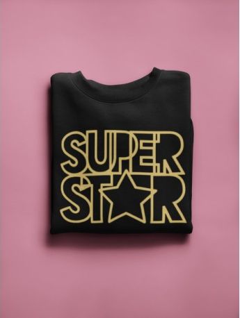KIDSBEE Stylová dětská dívčí mikina Super Star - černá, Velikost koj. oblečení 146 - obrázek 1