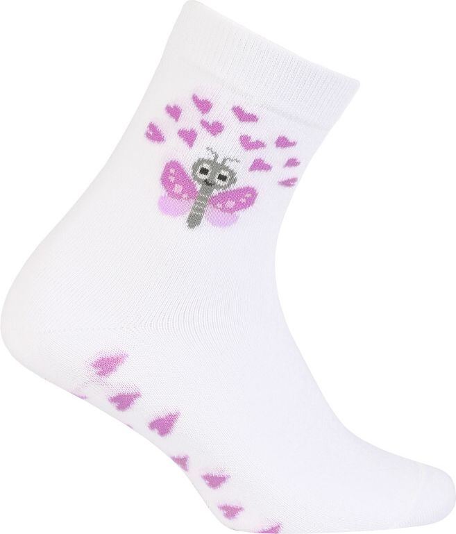 Dívčí vzorované ponožky WOLA MOTÝLEK bílé Velikost: 12-14 - obrázek 2