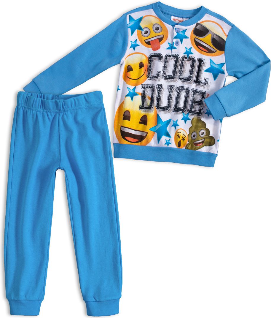 Chlapecké pyžamo EMOJI SMAJLÍK světle modré Velikost: 104 - obrázek 1