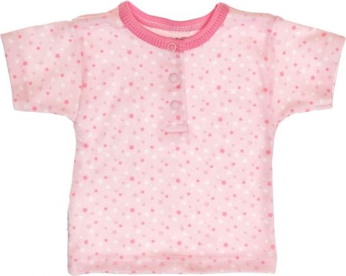 MBaby Bavlněné Polo tričko s krátkým rukávem vel. 74 Hvězdičky - růžové - obrázek 1