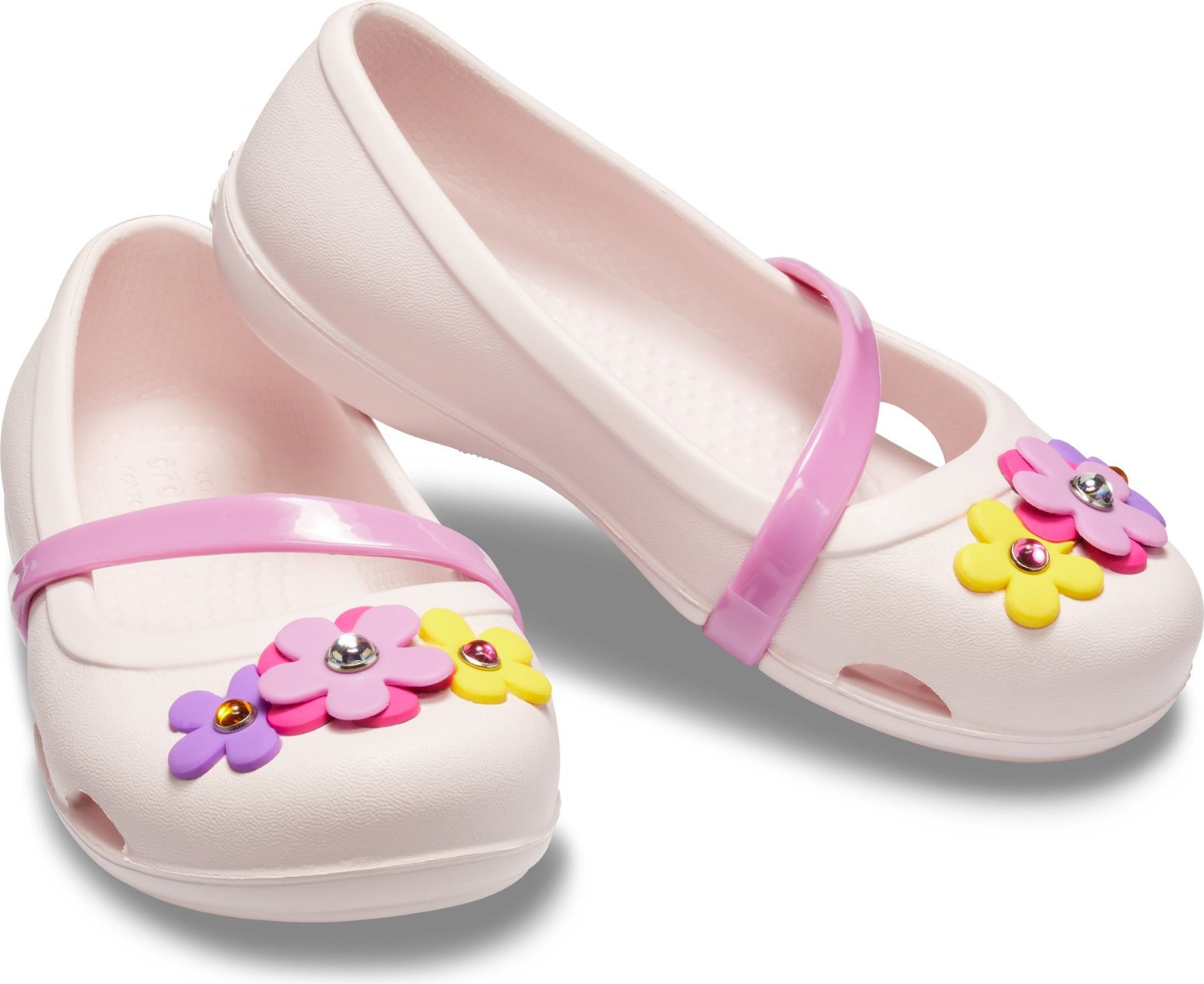 Crocs růžové dívčí baleríny Lina Charm Flat Barely Pink - 32/33 - obrázek 1