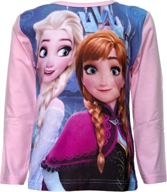 Setino - Dívčí tričko s dlouhým rukávem Ledové království (Frozen) - růžové - vel. 110 - obrázek 1