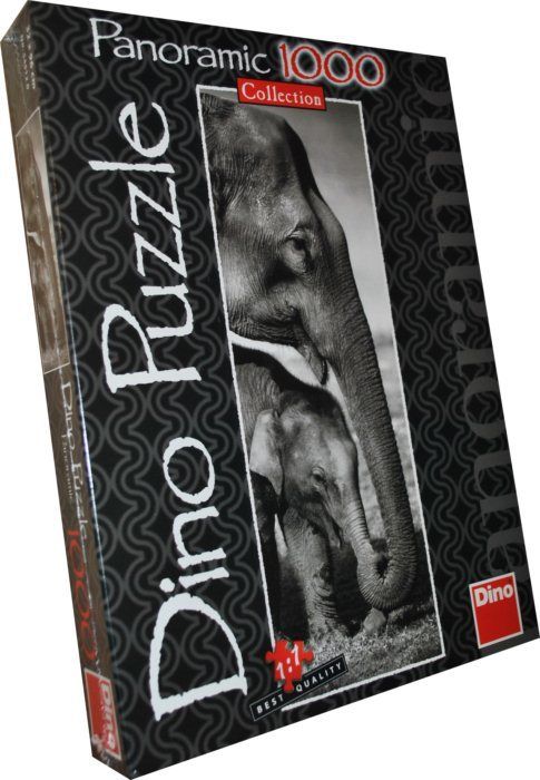 DINO Vertikální puzzle Sloni 1000 dílků - obrázek 2