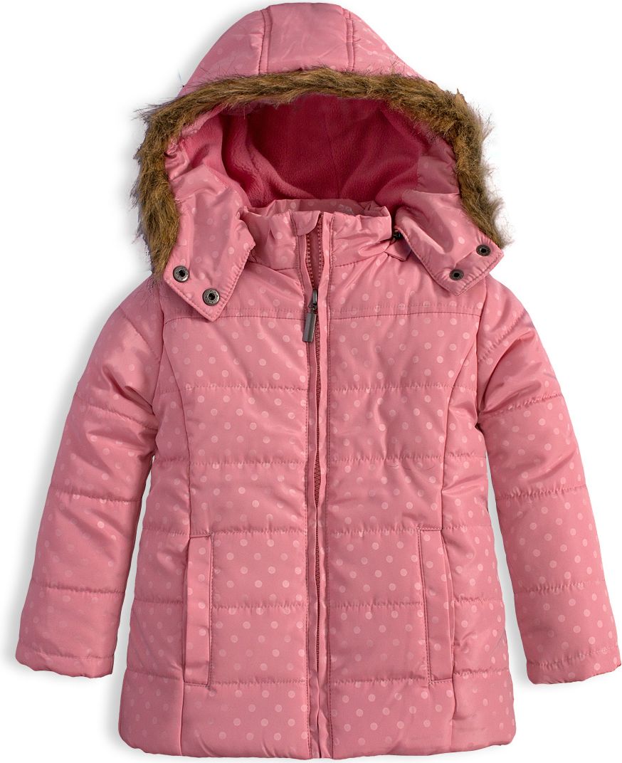 Dívčí zimní bunda KNOT SO BAD PUNTÍKY růžová Velikost: 92 - obrázek 1