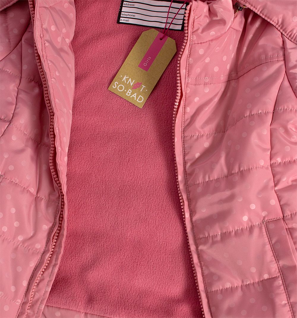 Dívčí zimní bunda KNOT SO BAD PUNTÍKY růžová Velikost: 92 - obrázek 3