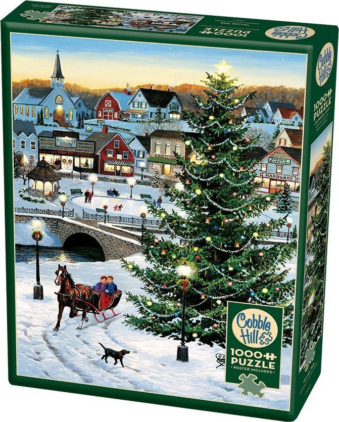 COBBLE HILL Puzzle Vánoční strom na vesnici 1000 dílků - obrázek 3