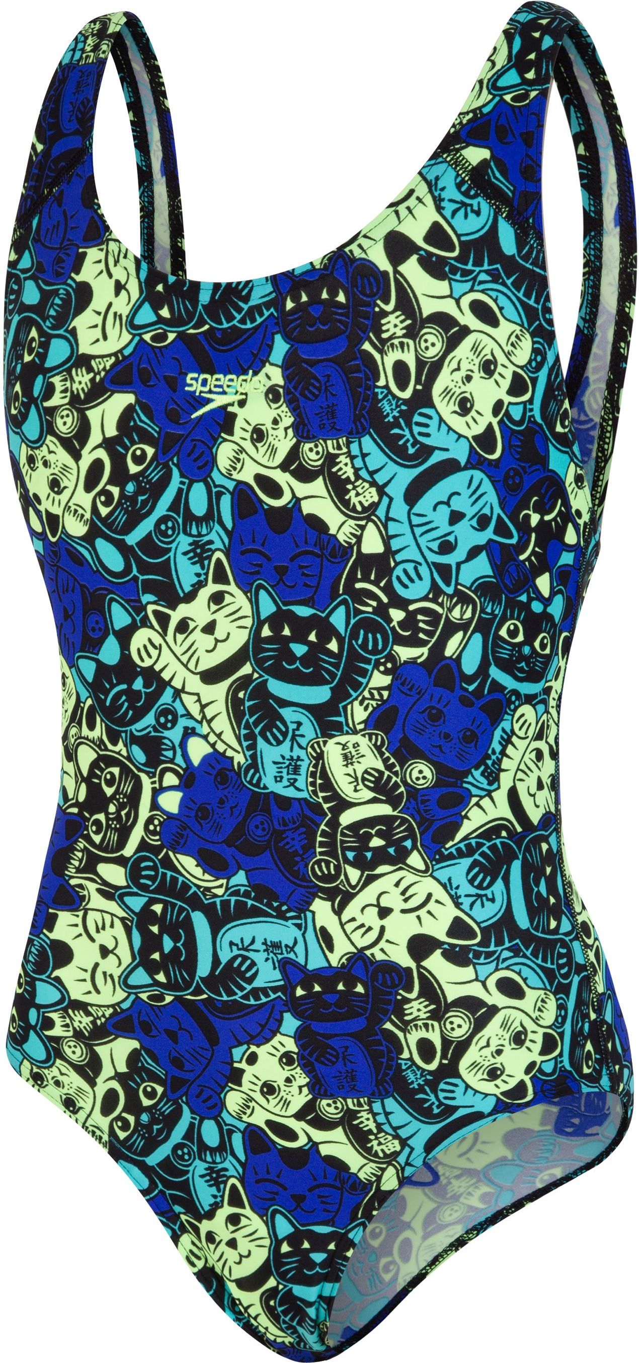 Speedo ManekiMeow Allover Splashback - black/brt zst/chrmblu 116 - obrázek 1