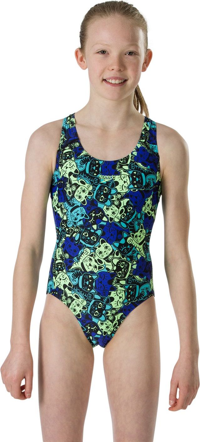 Speedo ManekiMeow Allover Splashback - black/brt zst/chrmblu 116 - obrázek 2