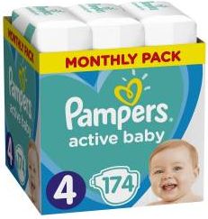 Pampers Active Baby vel. 4 dětské pleny Monthly Box 174 ks - obrázek 1