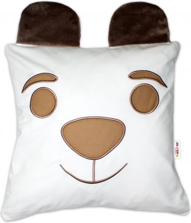 Baby Nellys Dekorační polštářek s oušky, 40x40cm - Medvídek - obrázek 1