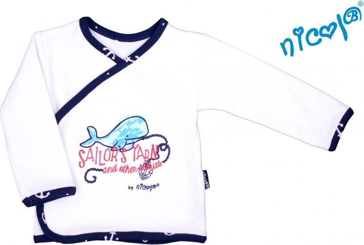 Nicol Novorozenecká bavlněná košilka Nicol, Sailor - zapínání bokem, vel. 68 68 (4-6m) - obrázek 1