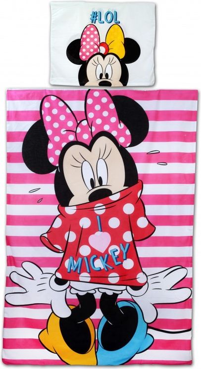 Setino - Bavlněné povlečení Minnie Mouse (Disney) - motiv "I ❤ Mickey", 70 x 90cm + 140 x 200cm - obrázek 1