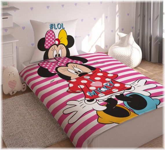 Setino - Bavlněné povlečení Minnie Mouse (Disney) - motiv "I ❤ Mickey", 70 x 90cm + 140 x 200cm - obrázek 2