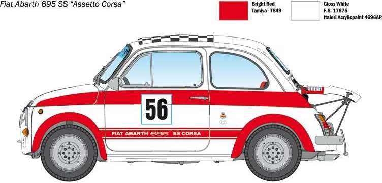 ITALERI Model Kit auto 4705 - FIAT Abarth 695SS/Assetto Corsa (1:12) - obrázek 2